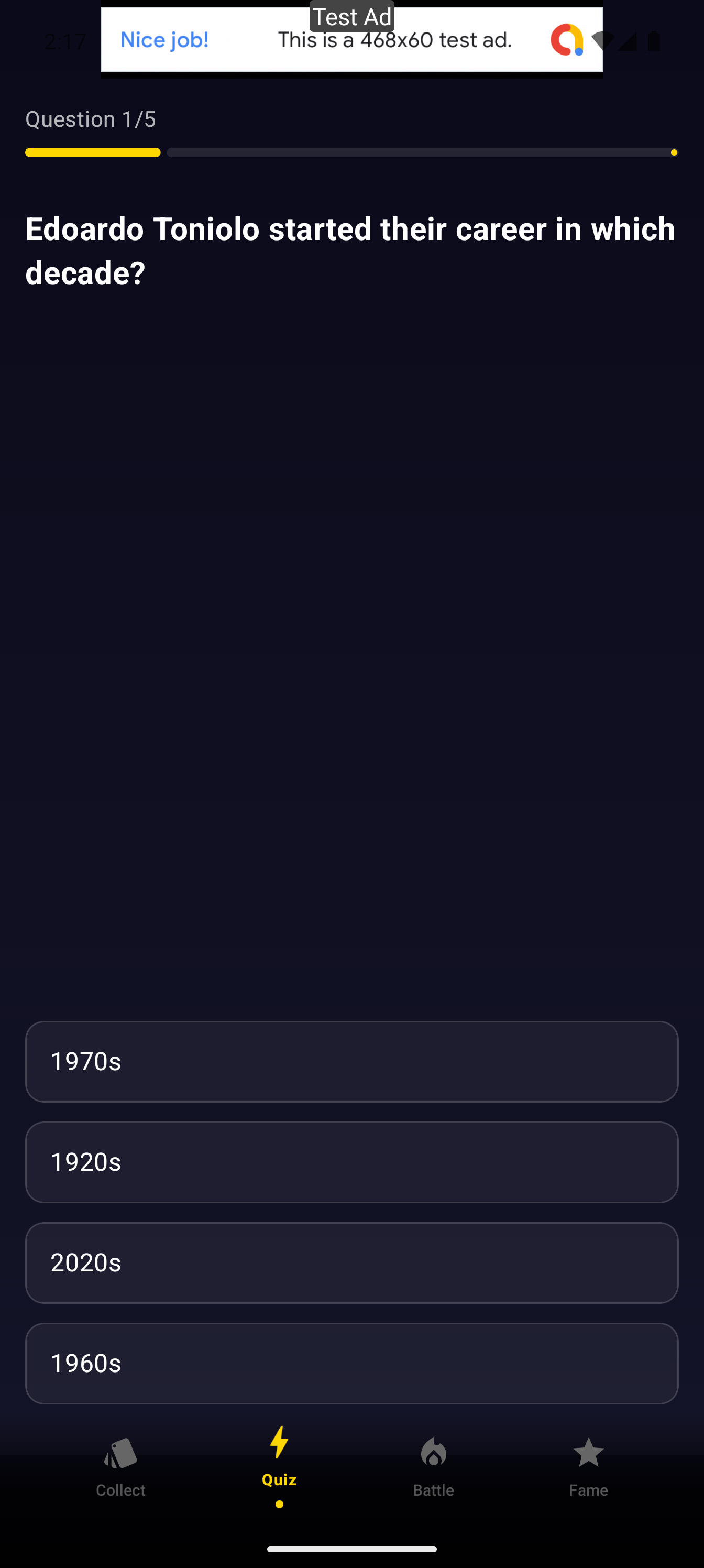 Trivia quiz